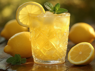 创意美味冰镇夏日饮品柠檬汁