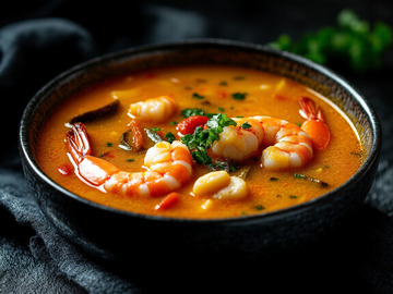 创意美食海鲜浓汤摄影1
