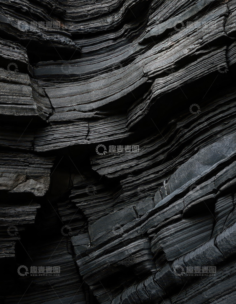 高清大图下载【趣麦麦图】黑岩板的地质艺术