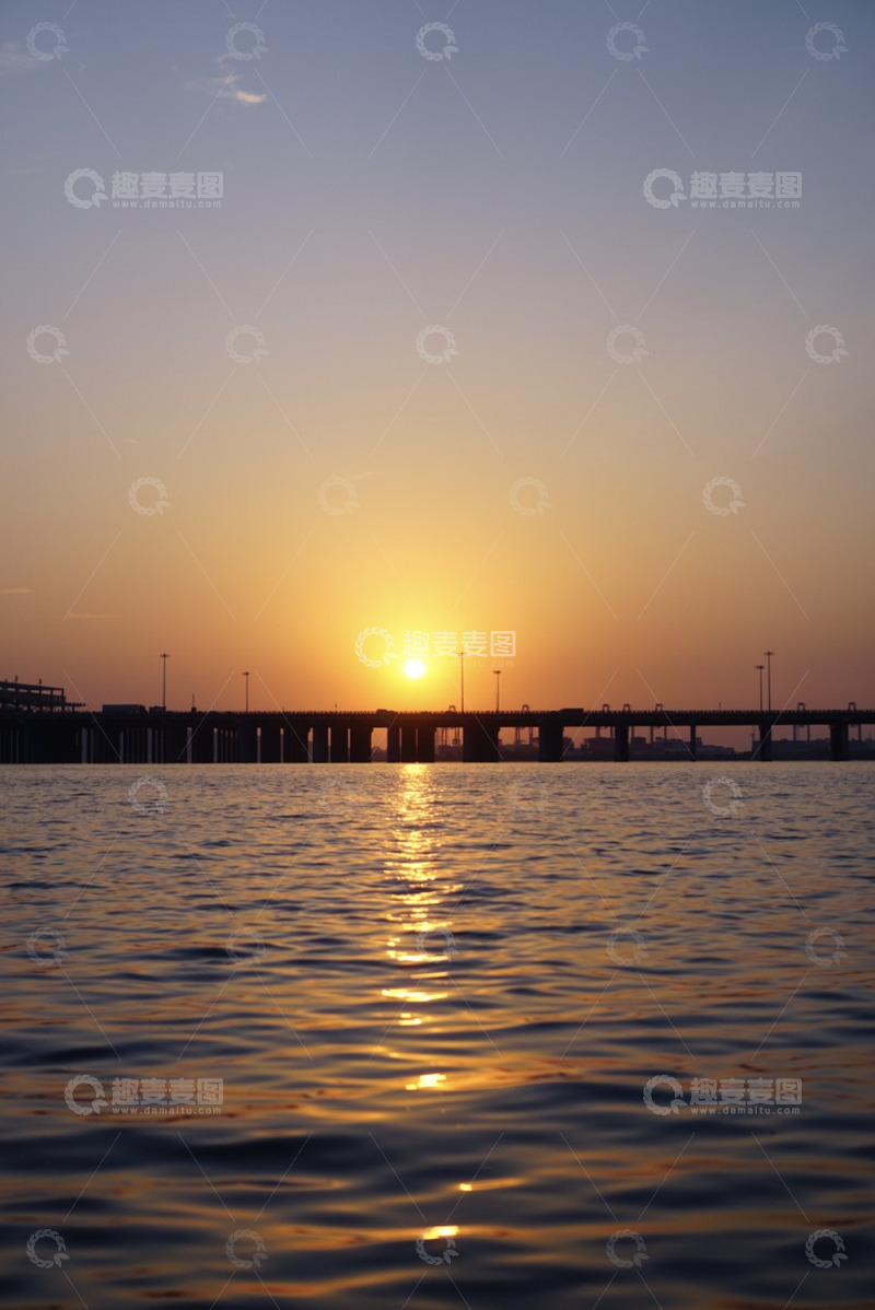 高清大图下载【趣麦麦图】海平面落日夕阳黄昏