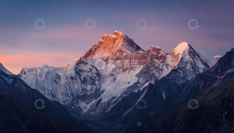 高清大图下载【趣麦麦图】雪域霞光耀山川