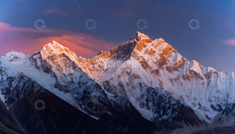 高清大图下载【趣麦麦图】高峰霞照韵灵动1