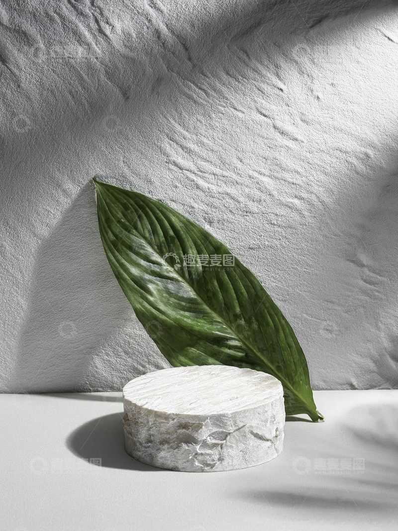 高清大图下载【趣麦麦图】美妆背景展台的水泥底座石景韵深远