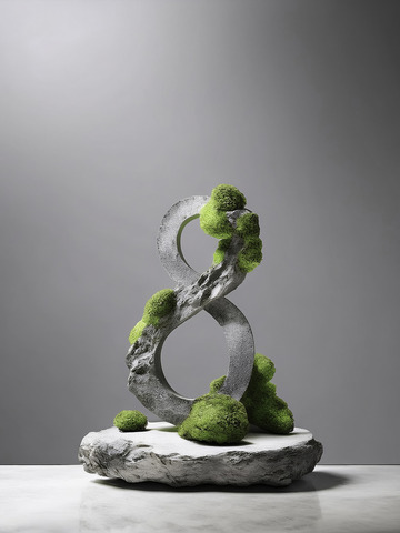 美妆背景展台的灰调背景苔鲜亮眼