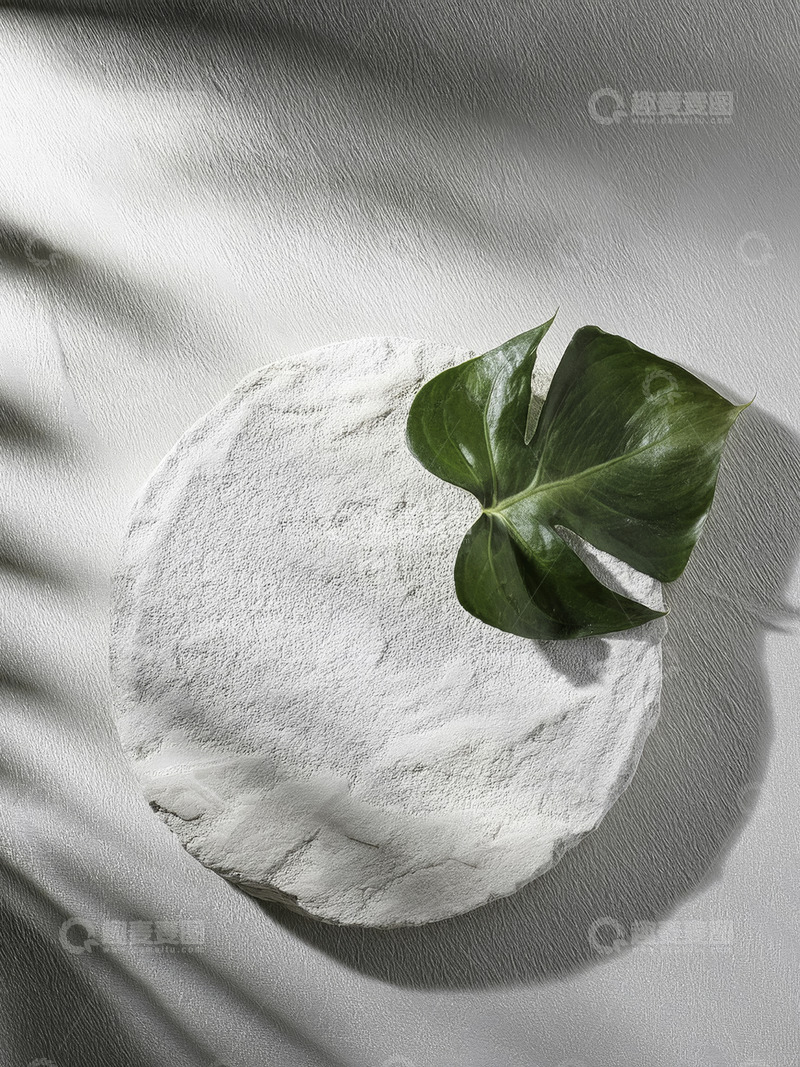 高清大图下载【趣麦麦图】美妆背景展台的灰背景石景韵深意浓1