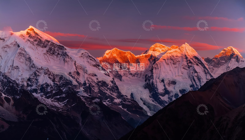 高清大图下载【趣麦麦图】高峰霞照韵悠长1