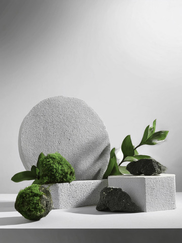 美妆背景展台的灰背景石景幽且雅1