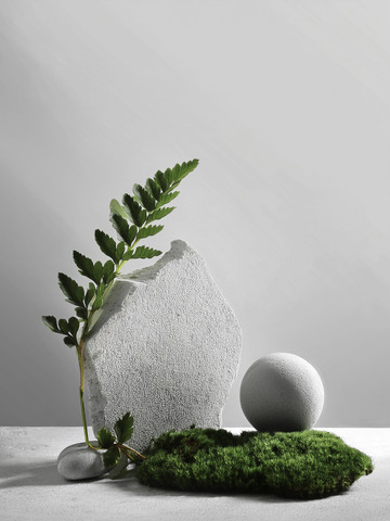 美妆背景展台的石上生机妆现灵动1