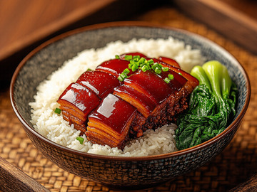 创意美食卤肉饭米饭摄影