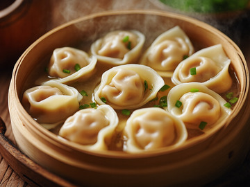 创意美味馄饨云吞摄影