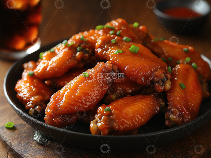 高清大图下载【趣麦麦图】创意美食烤鸡翅摄影1