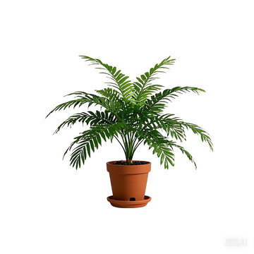 一盆袖珍椰子绿植