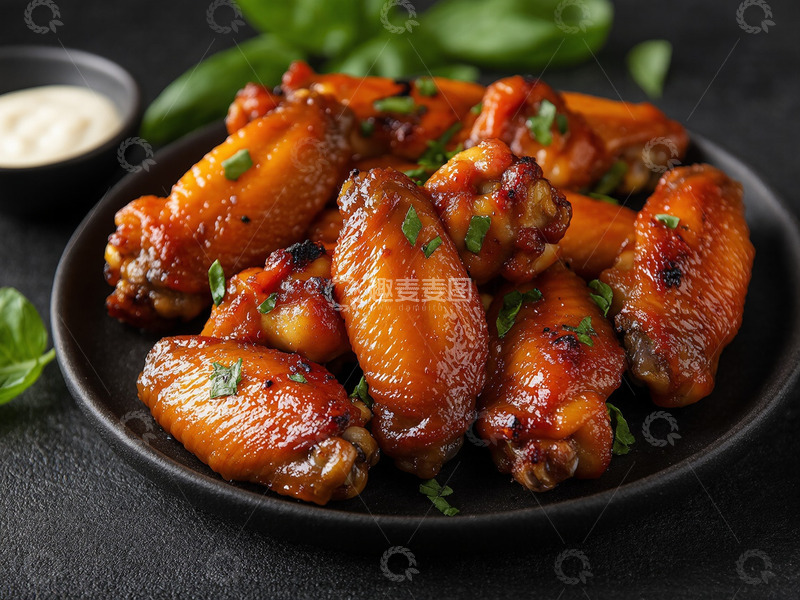 高清大图下载【趣麦麦图】创意美食烤鸡翅摄影