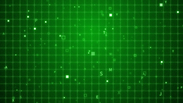 科技数据网格字母绿色背景