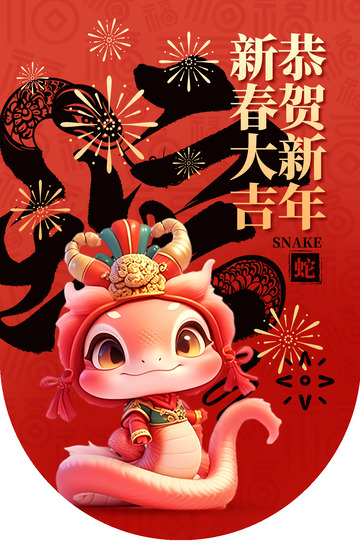 新年春节蛇年宣传吊旗2