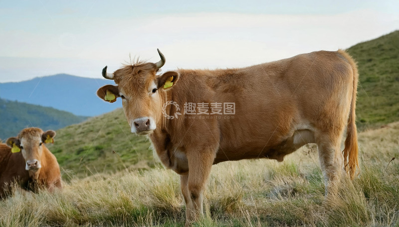 高清大图下载【趣麦麦图】黄牛与自然的共生之美