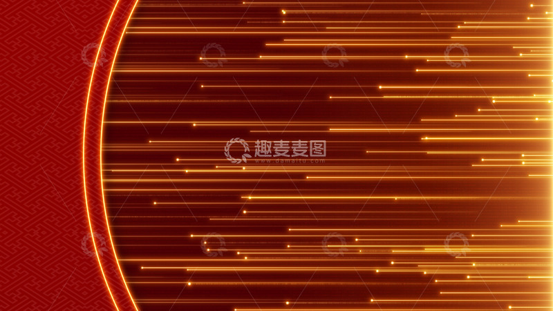 金色流星粒子拖尾红色背景