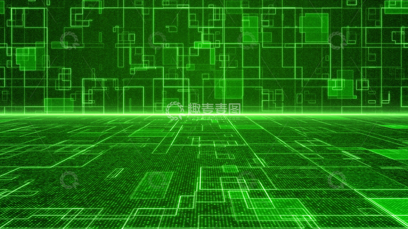 科技网格方块方框活动绿色背景