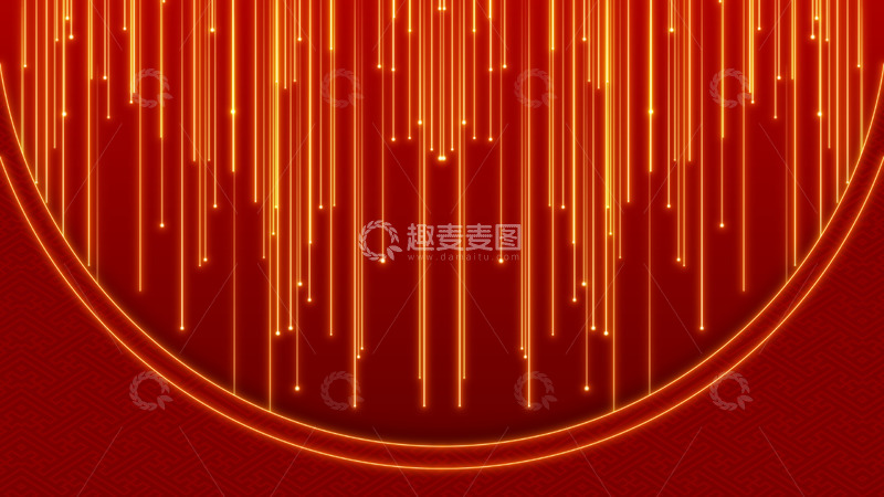 中式金色粒子拖尾红色背景