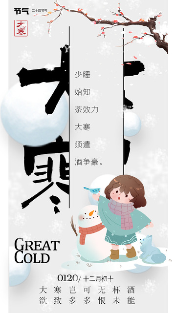 大寒节气宣传海报75