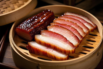 川味蒸腊肉美食摄影图