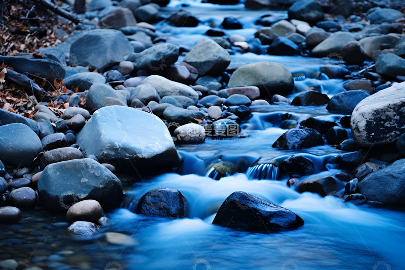 高清大图下载【趣麦麦图】-清澈的石头河流