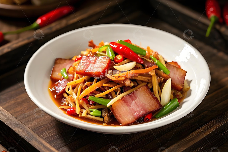 高清大图下载【趣麦麦图】干萝卜炒腊肉美食摄影
