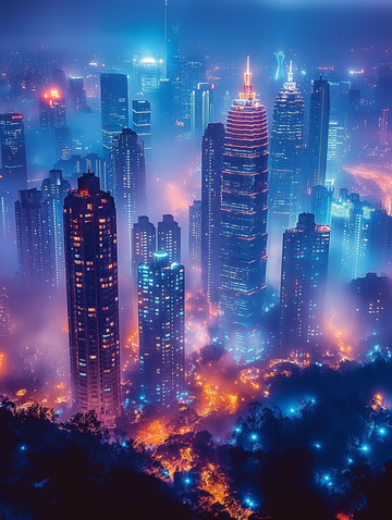 夜晚的赛博魔都1