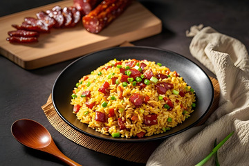 腊肉炒饭美食摄影