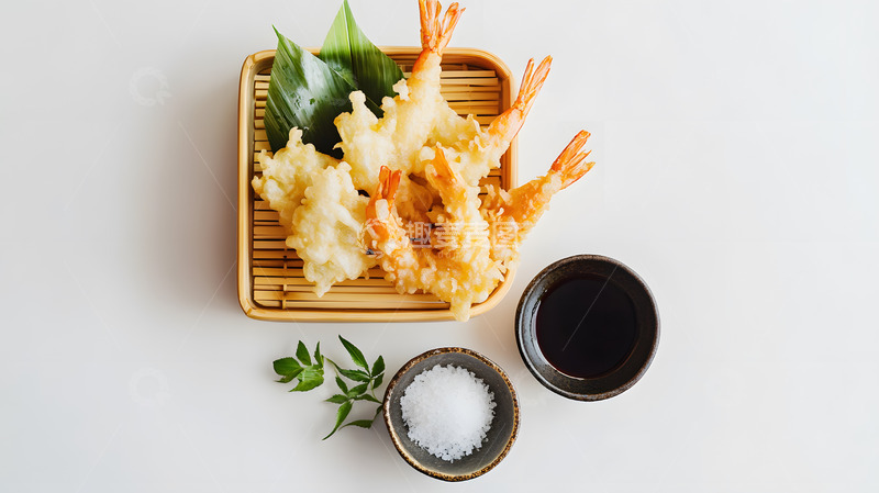 高清大图下载【趣麦麦图】寿司与生菜搭配的清新健康日式餐盘