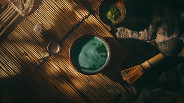 阳光洒在陶瓷茶具与茶杯上的静谧美景1