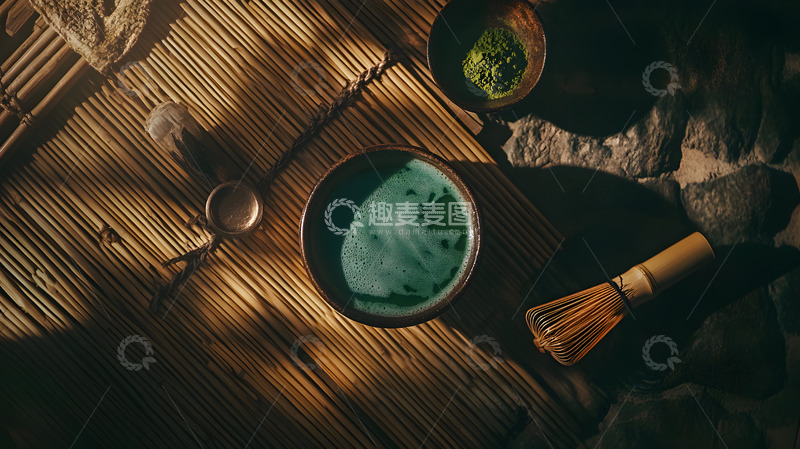 高清大图下载【趣麦麦图】-阳光洒在陶瓷茶具与茶杯上的静谧美景1