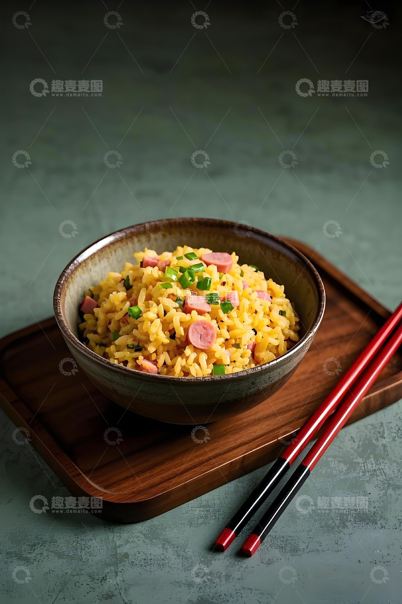 高清大图下载【趣麦麦图】火腿炒饭美食摄影图