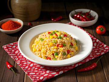 香辣炒饭美食摄影图