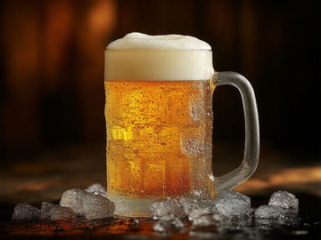 创意夏季冰镇啤酒饮品摄影