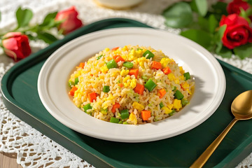 什锦炒饭美食摄影图