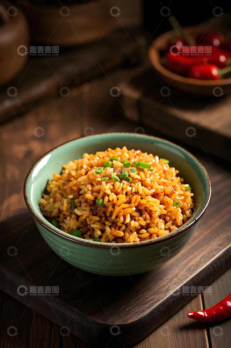 高清大图下载【趣麦麦图】酱油炒饭美食摄影图