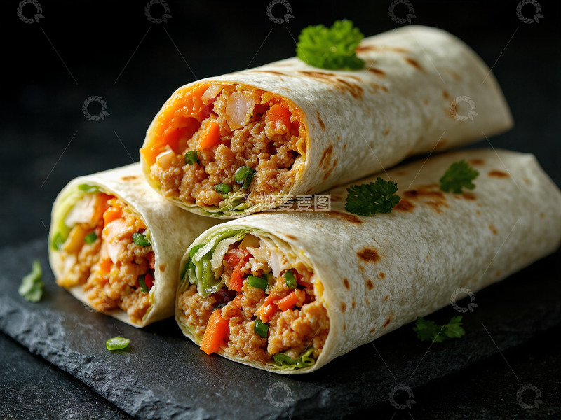 高清大图下载【趣麦麦图】创意美食卷饼摄影图
