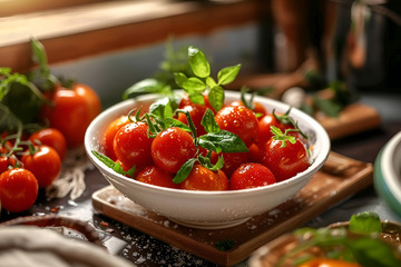 一碗新鲜的小西红柿
