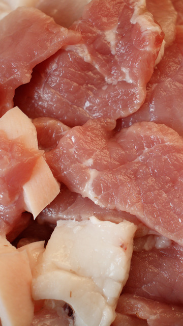 猪肉片的食材准备就绪