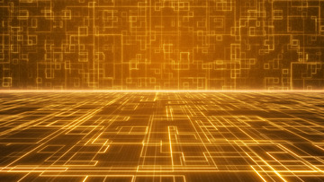 线条方框网格科技企业活动橙色背景