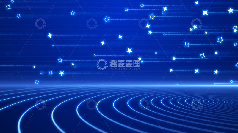 源文件下载【趣麦麦图】线条圆环晚会年会蓝色背景