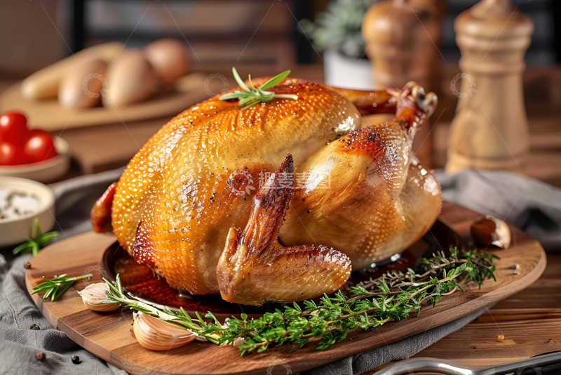 高清大图下载【趣麦麦图】一盘金黄色的烧鸡