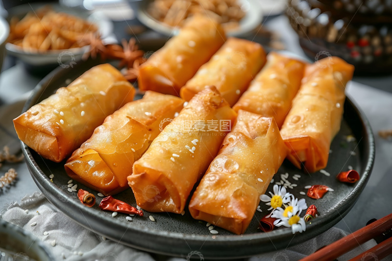 一盘美味的春卷1