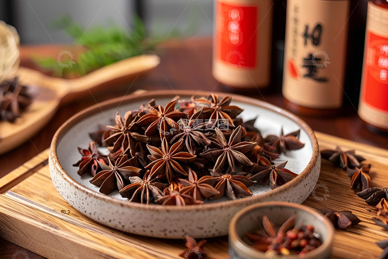 高清大图下载【趣麦麦图】一盘八角调料