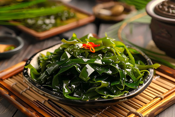 一盘新鲜的海带条