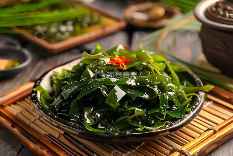 一盘新鲜的海带条