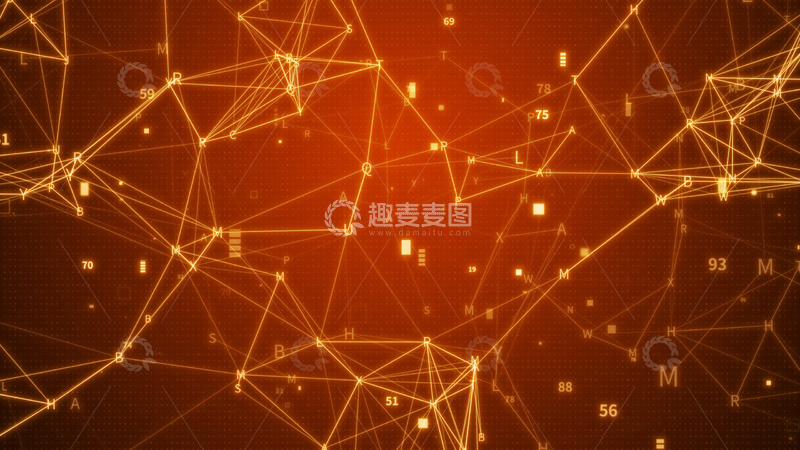 源文件下载【趣麦麦图】科技数据线框线条红色背景