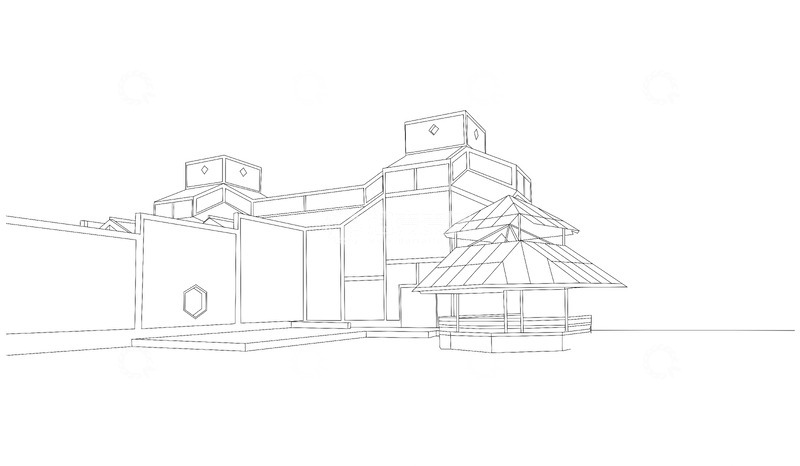 源文件下载【趣麦麦图】苏州博物馆线图