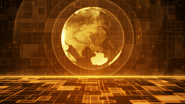 科幻星球地球舞台科技红色背景